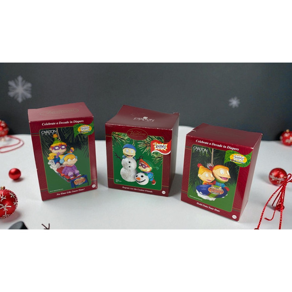 3 Rugrats Christmas Ornaments Tommy Chuckie Angelica Holiday Carlton Cards - Picture 16 of 16